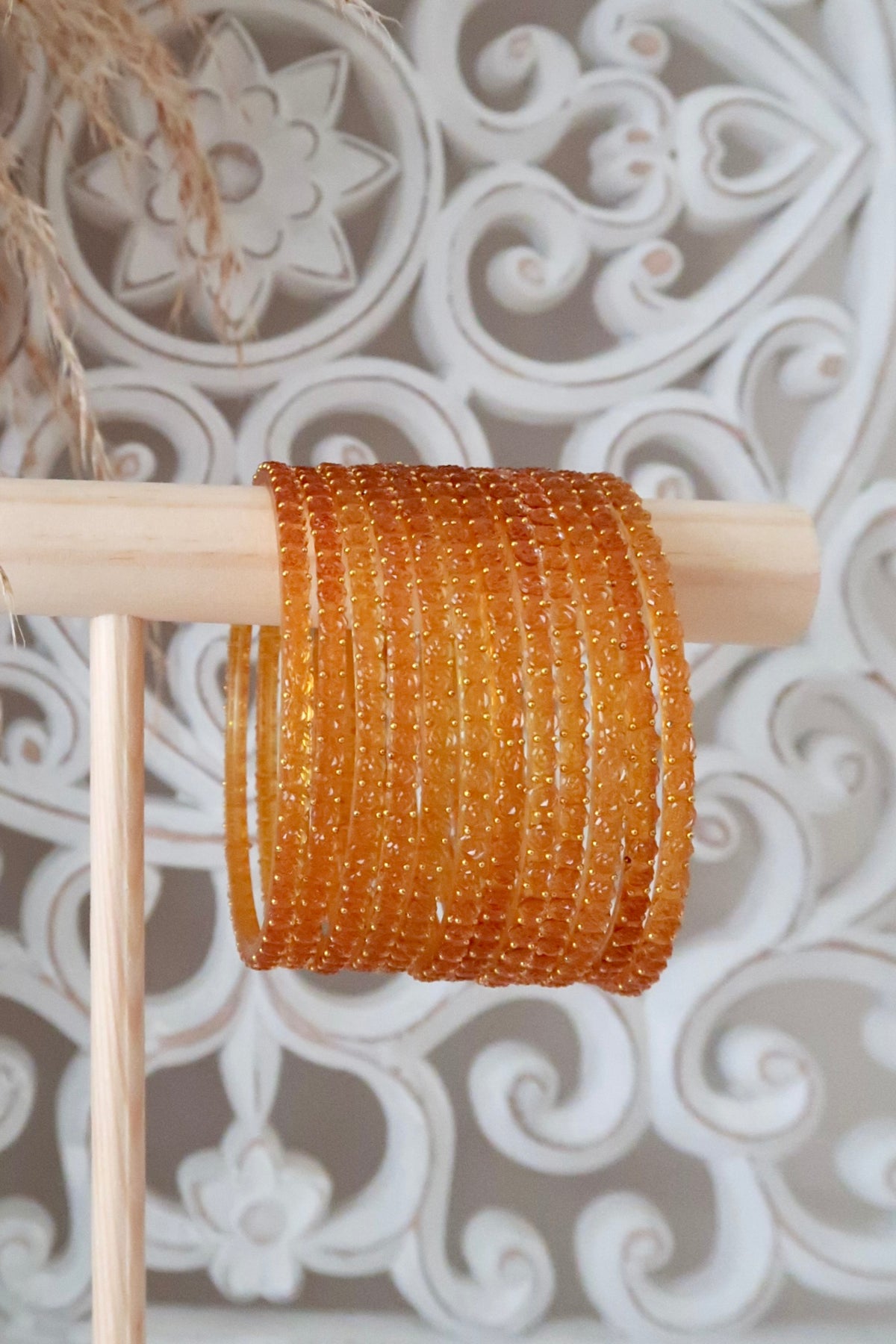 Kashmiri Glass Bangles (Orange)