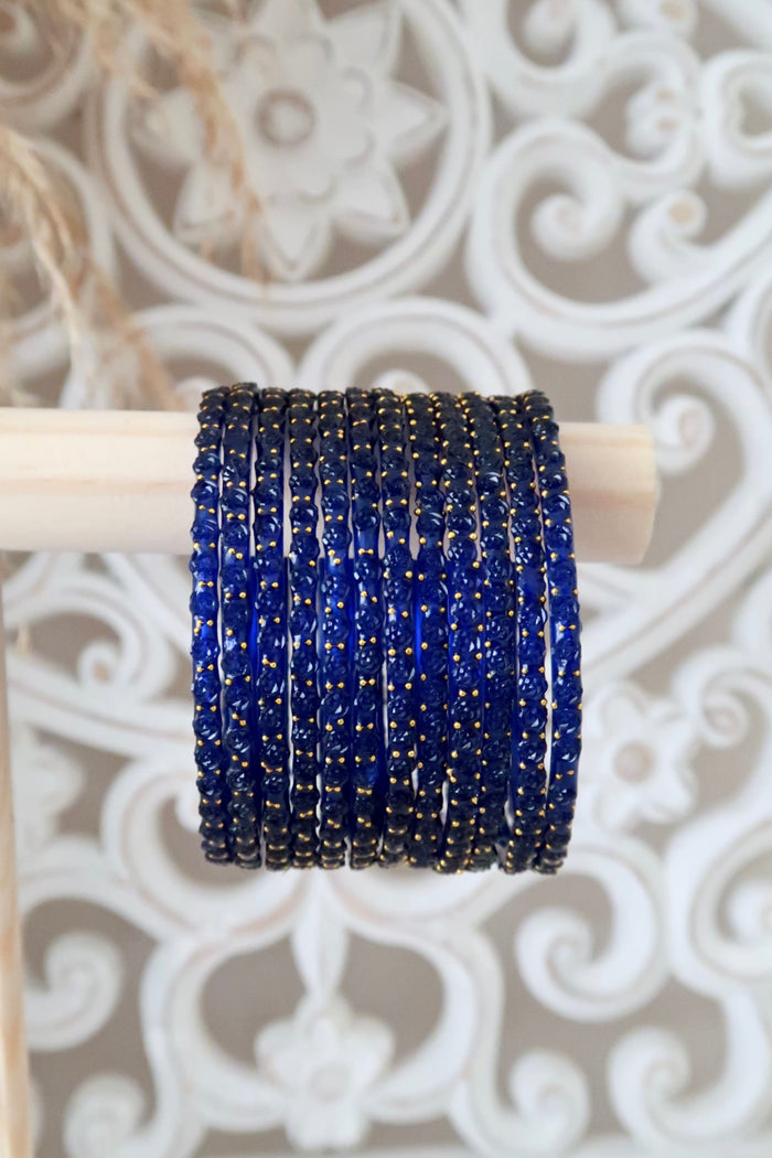 Kashmiri Glass Bangles (Cobalt Blue)