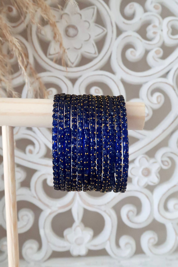 Kashmiri Glass Bangles (Cobalt Blue)