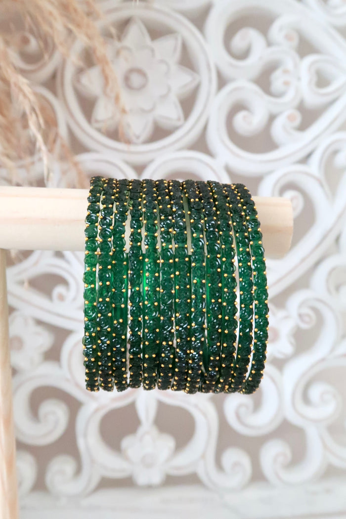 Kashmiri Glass Bangles (Green)