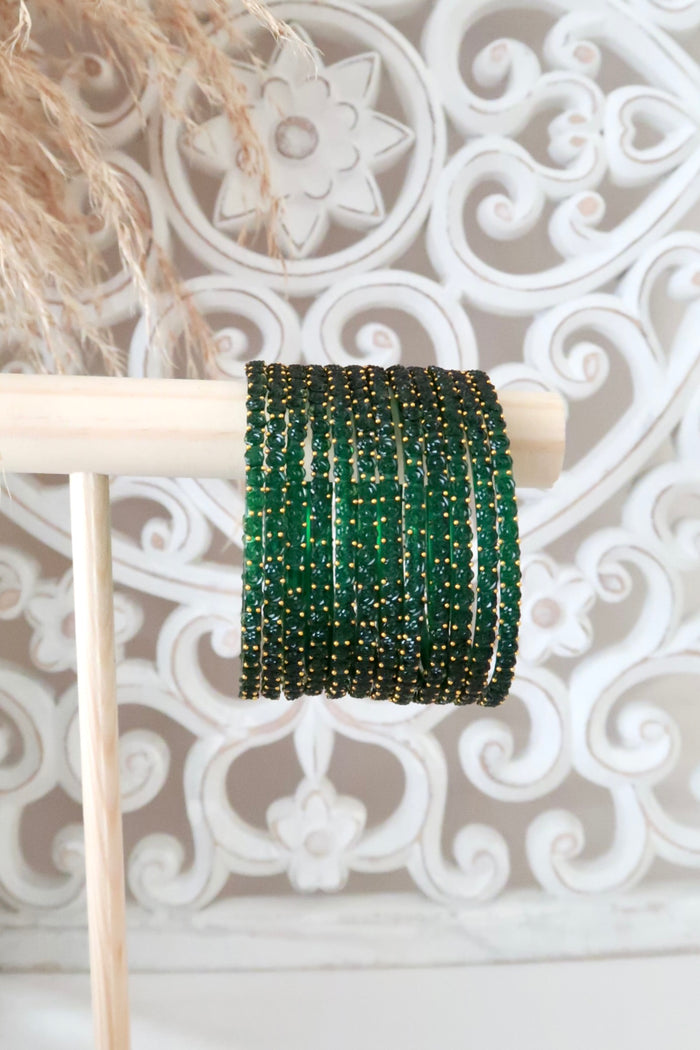 Kashmiri Glass Bangles (Green)