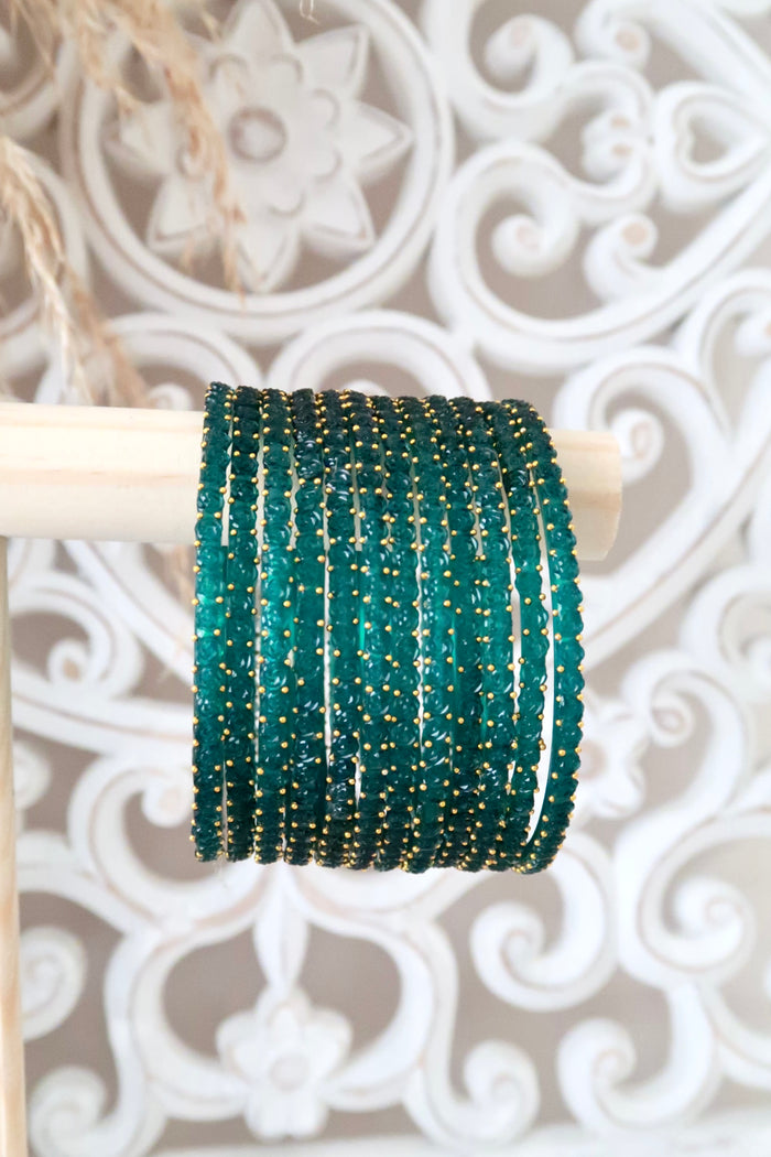 Kashmiri Glass Bangles (Teal)