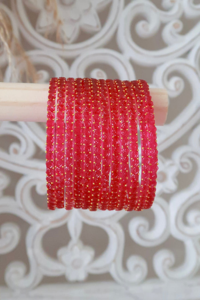 Kashmiri Glass Bangles (Fuchsia)