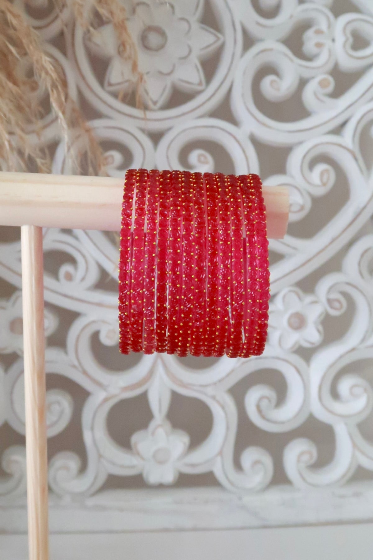Kashmiri Glass Bangles (Fuchsia)