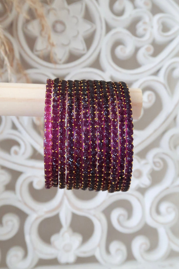 Kashmiri Glass Bangles (Purple)