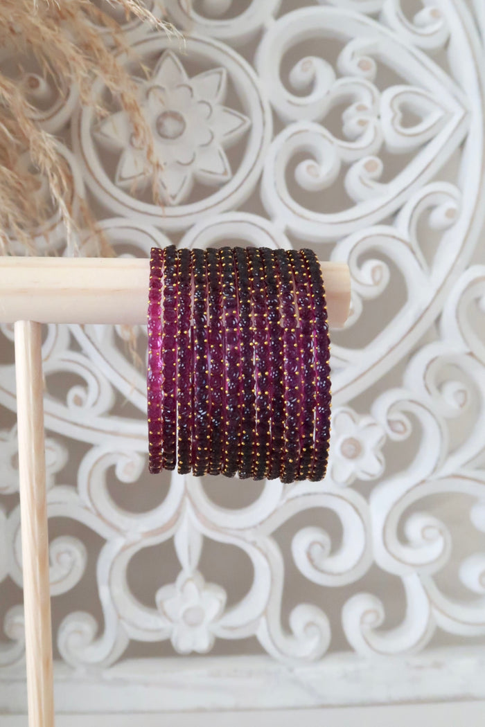 Kashmiri Glass Bangles (Purple)
