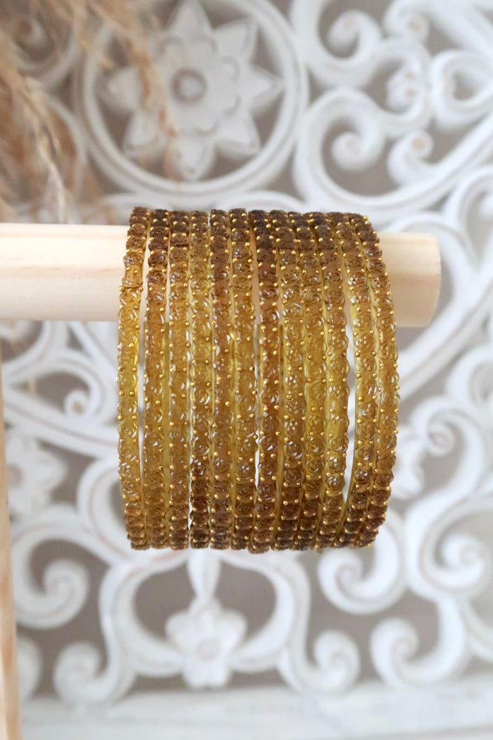 Kashmiri Glass Bangles (Mustard)