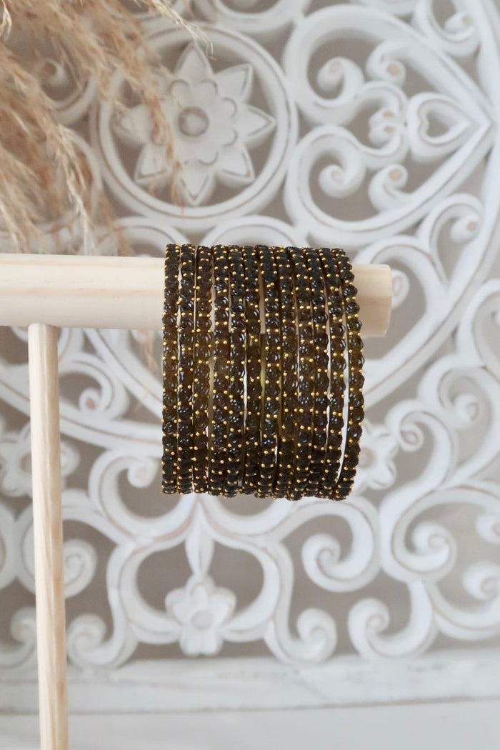 Kashmiri Glass Bangles (Khaki)