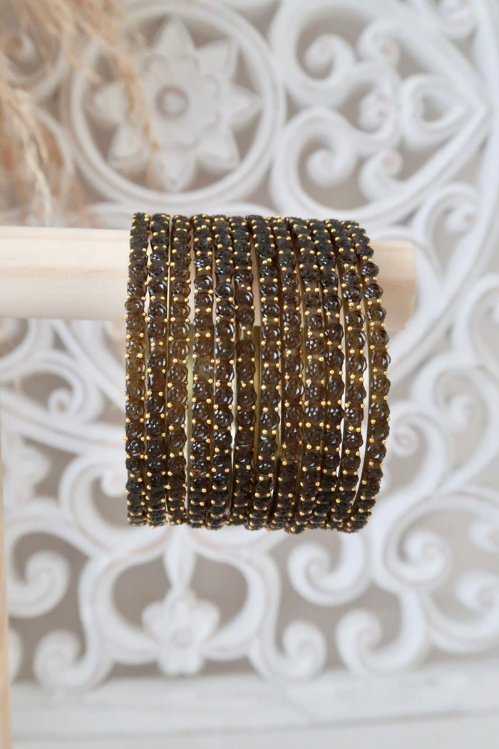 Kashmiri Glass Bangles (Khaki)