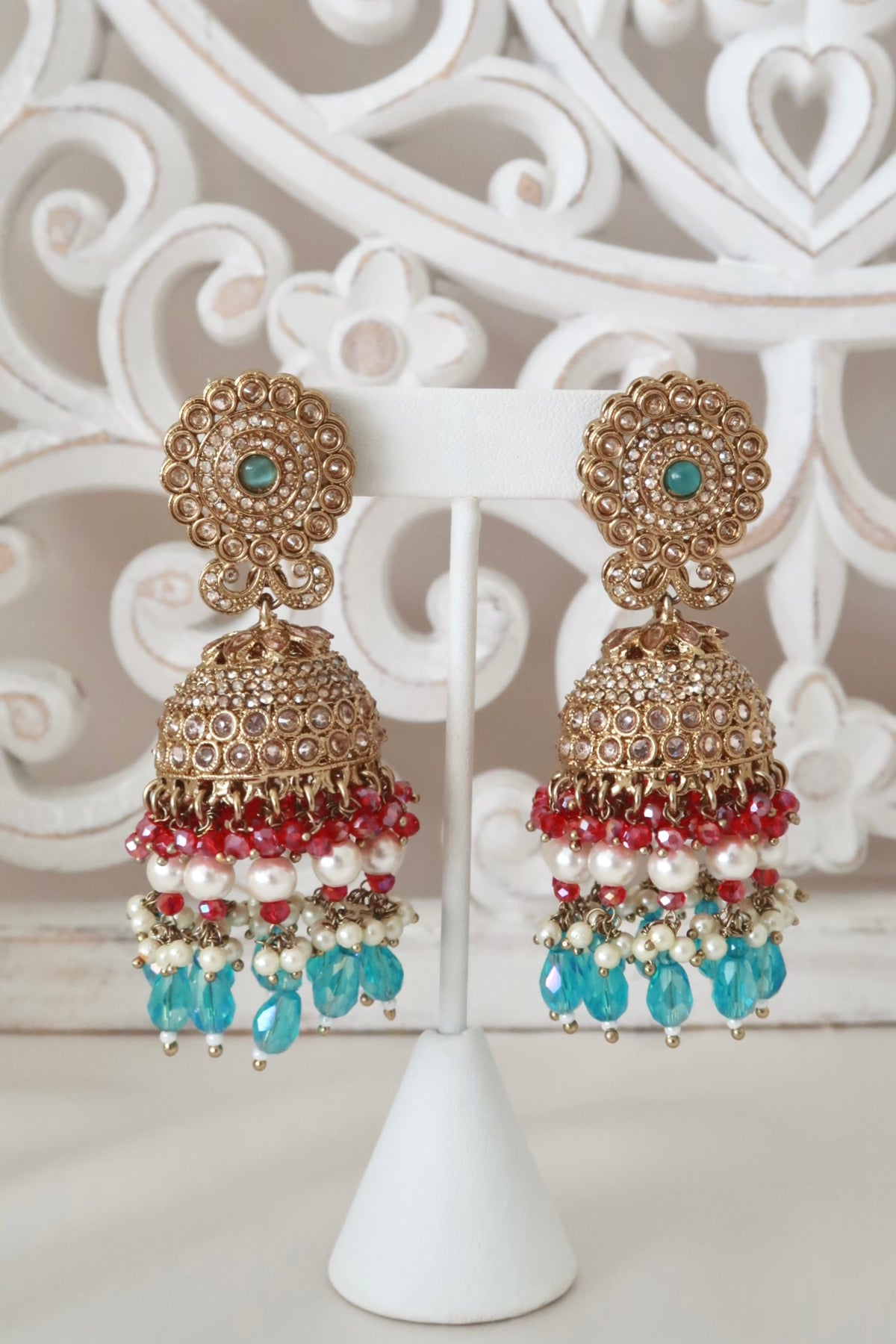 Daneen Necklace Set (Fuchsia/Blue)