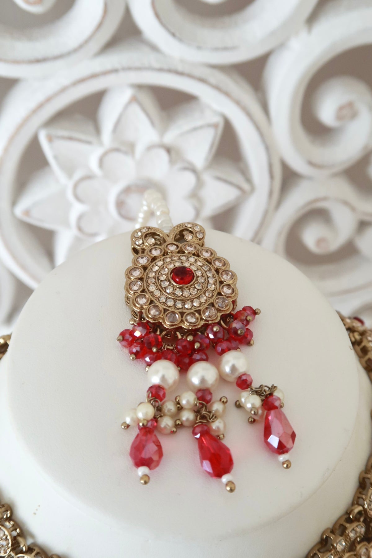 Daneen Necklace Set (Ruby Red)