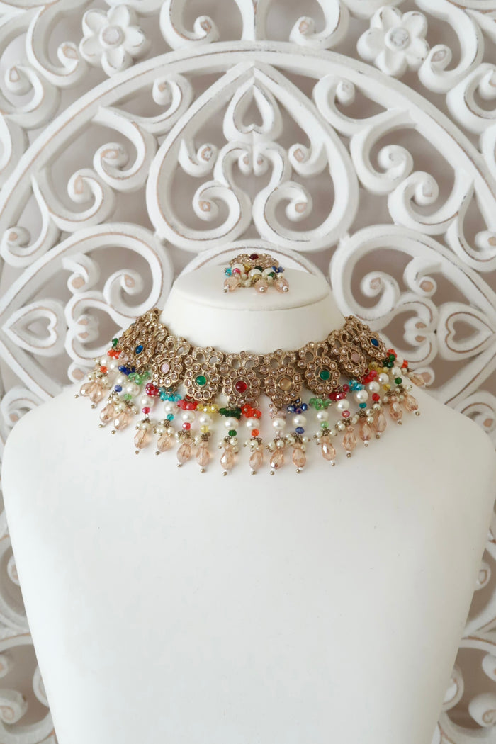 Daneen Necklace Set (Multi Ruby)