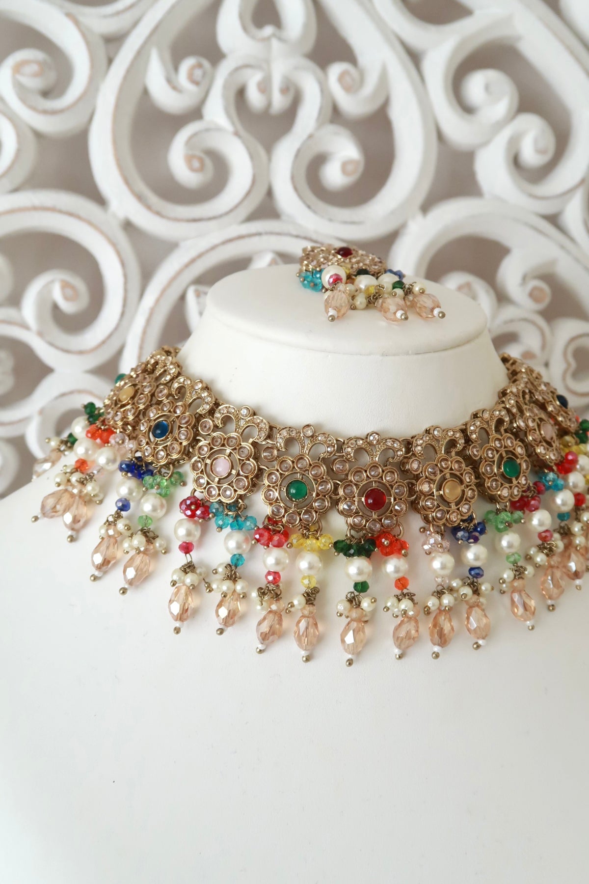 Daneen Necklace Set (Multi Ruby)