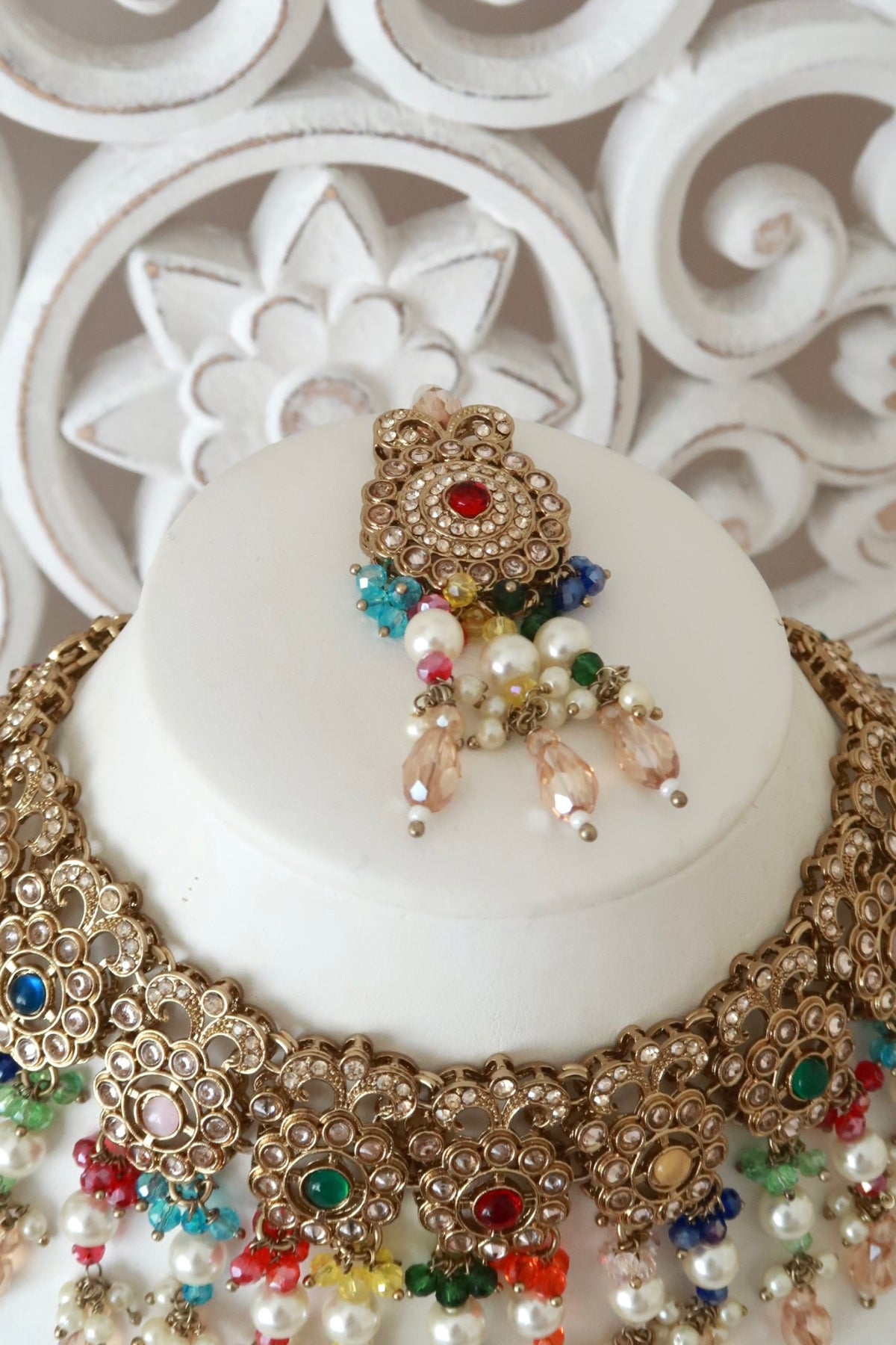 Daneen Necklace Set (Multi Ruby)