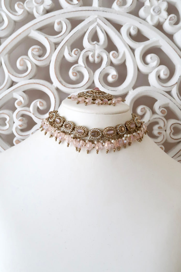 Zayra Choker Set (Baby Pink)