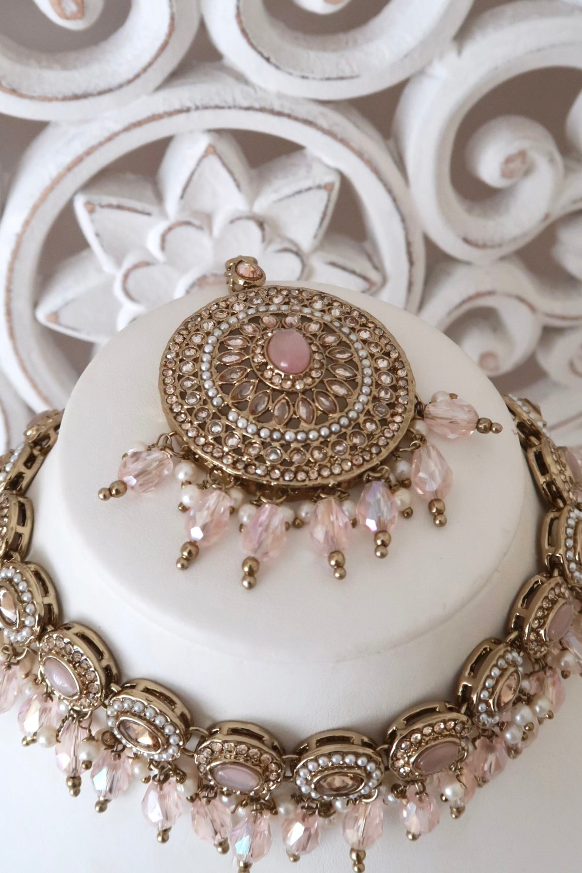 Zayra Choker Set (Baby Pink)