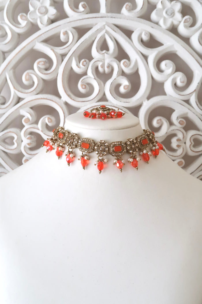 Elara Choker Set (Orange)