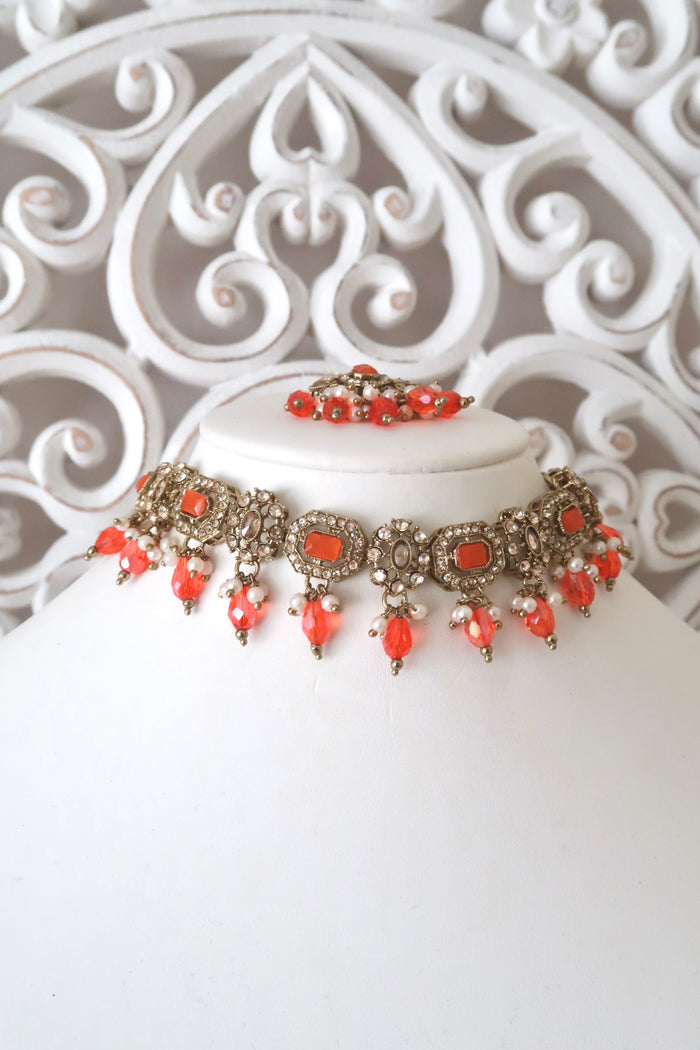 Elara Choker Set (Orange)
