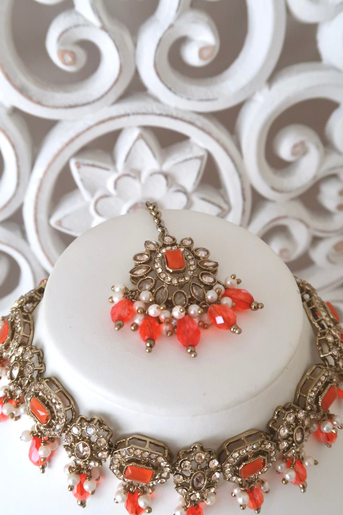 Elara Choker Set (Orange)