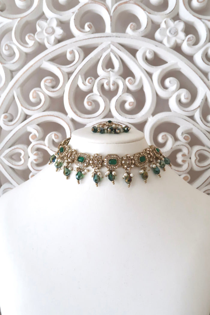 Elara Choker Set (Emerald)