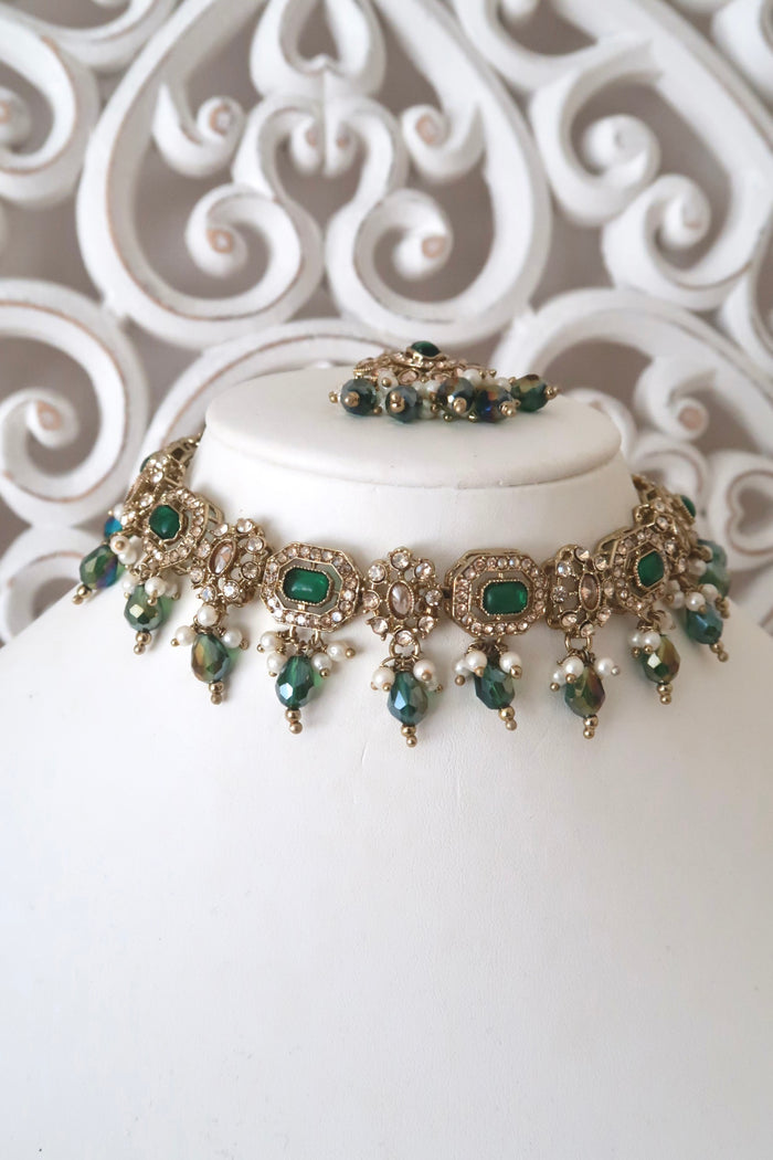 Elara Choker Set (Emerald)