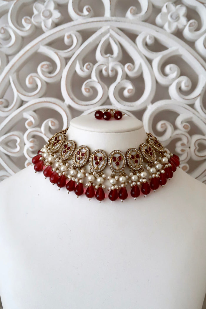 Sorelle Necklace Set (Ruby Red)