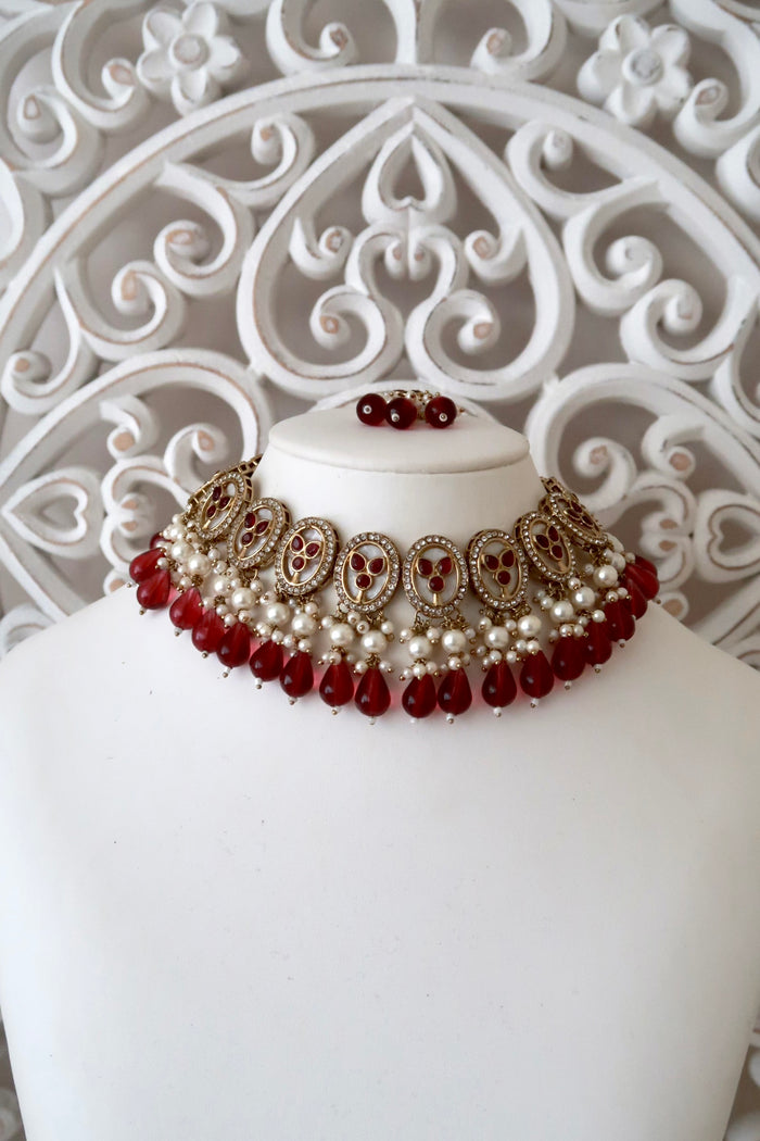 Sorelle Necklace Set (Ruby Red)