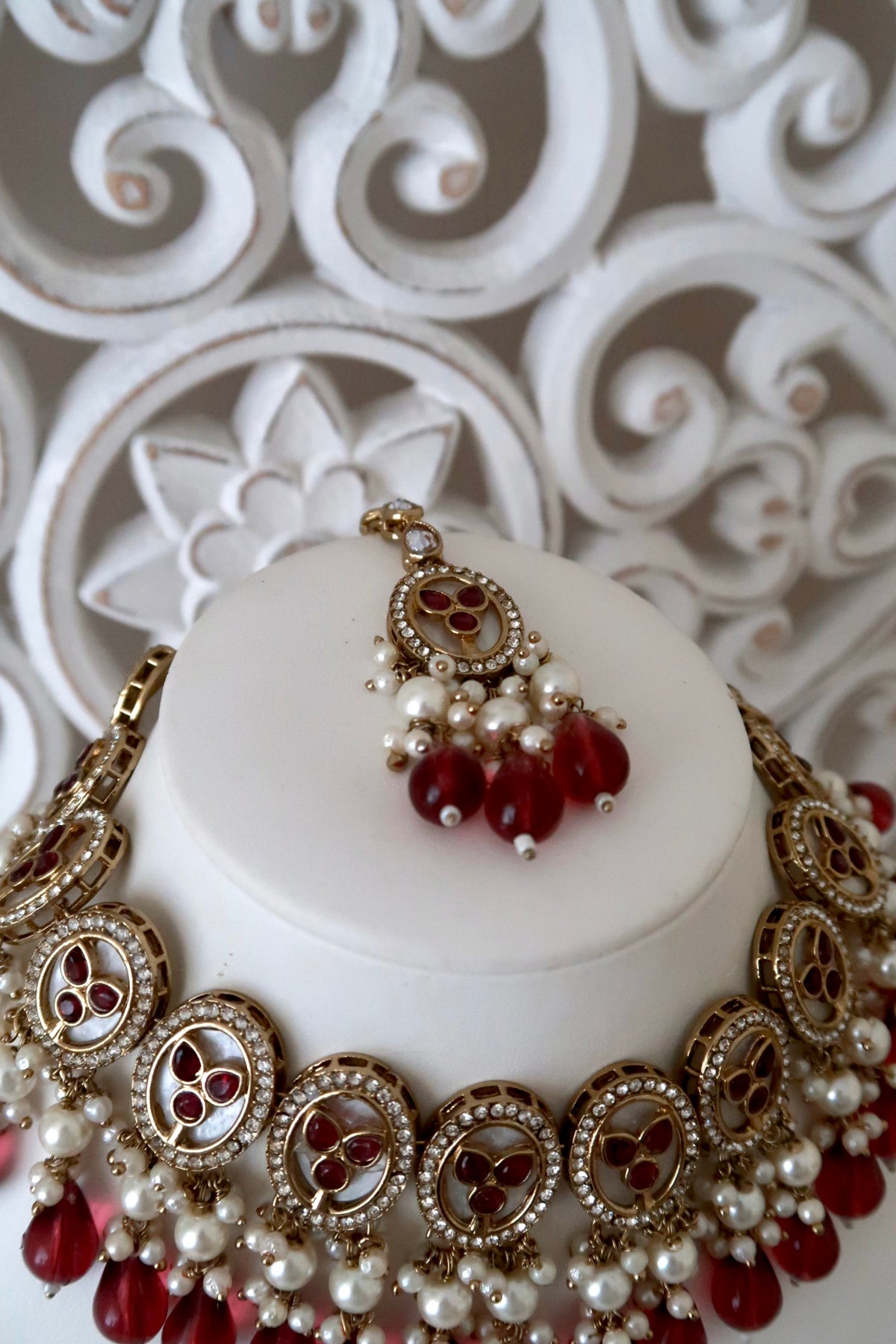 Sorelle Necklace Set (Ruby Red)