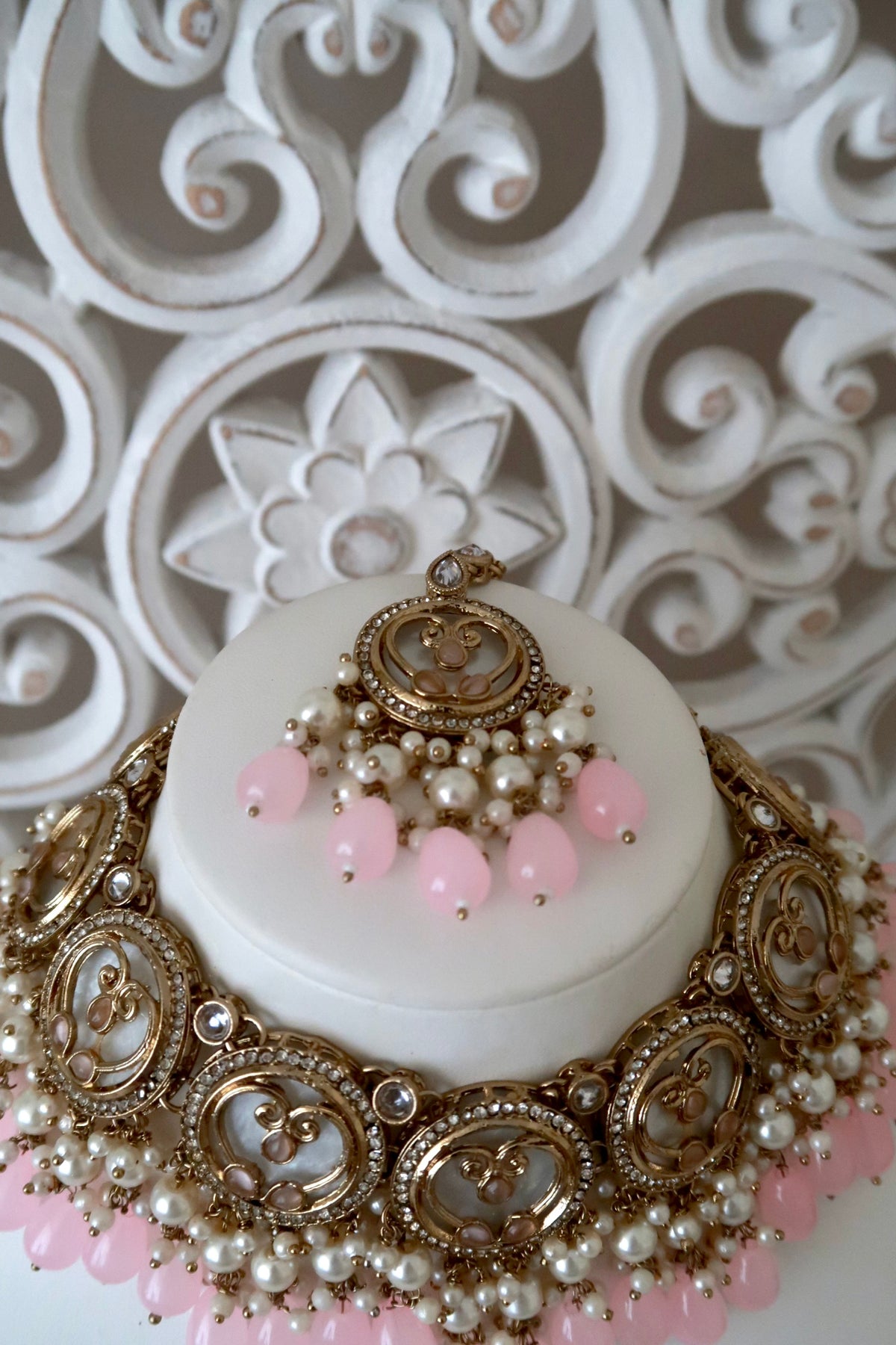 Zariya Necklace Set (Baby Pink)