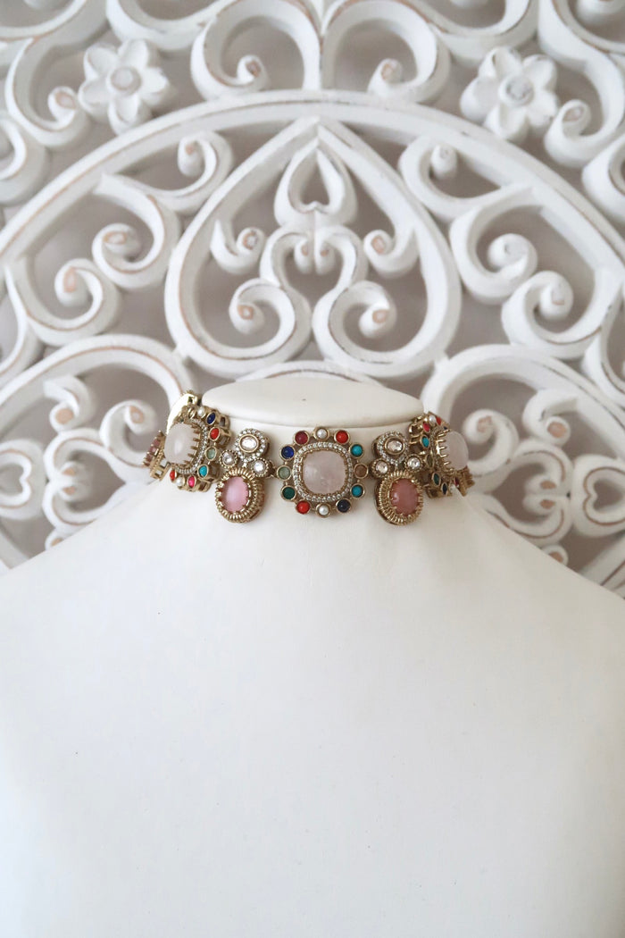 Isvara Choker Set (Baby Pink)