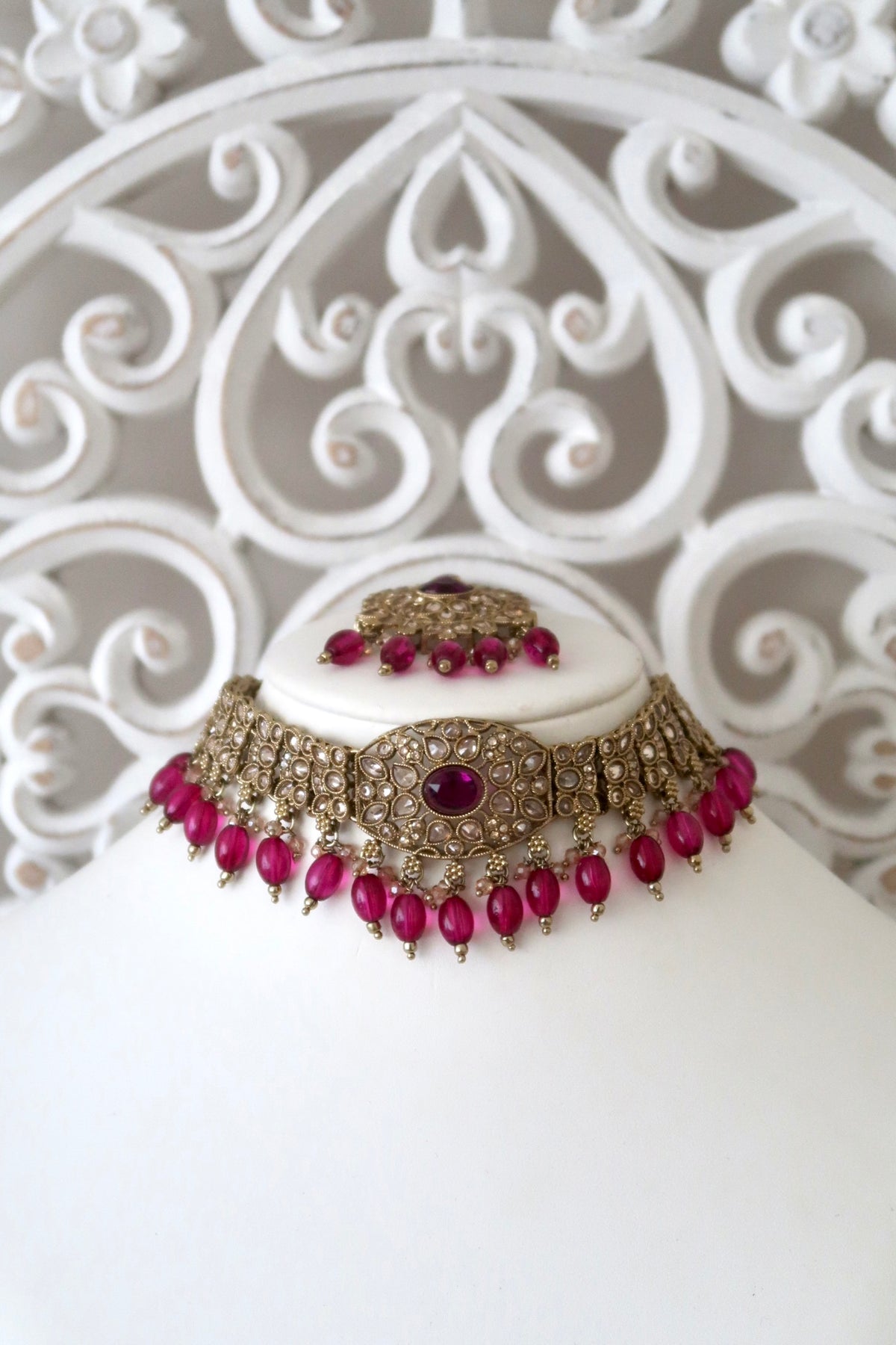 Anchal Choker Set (Magenta)