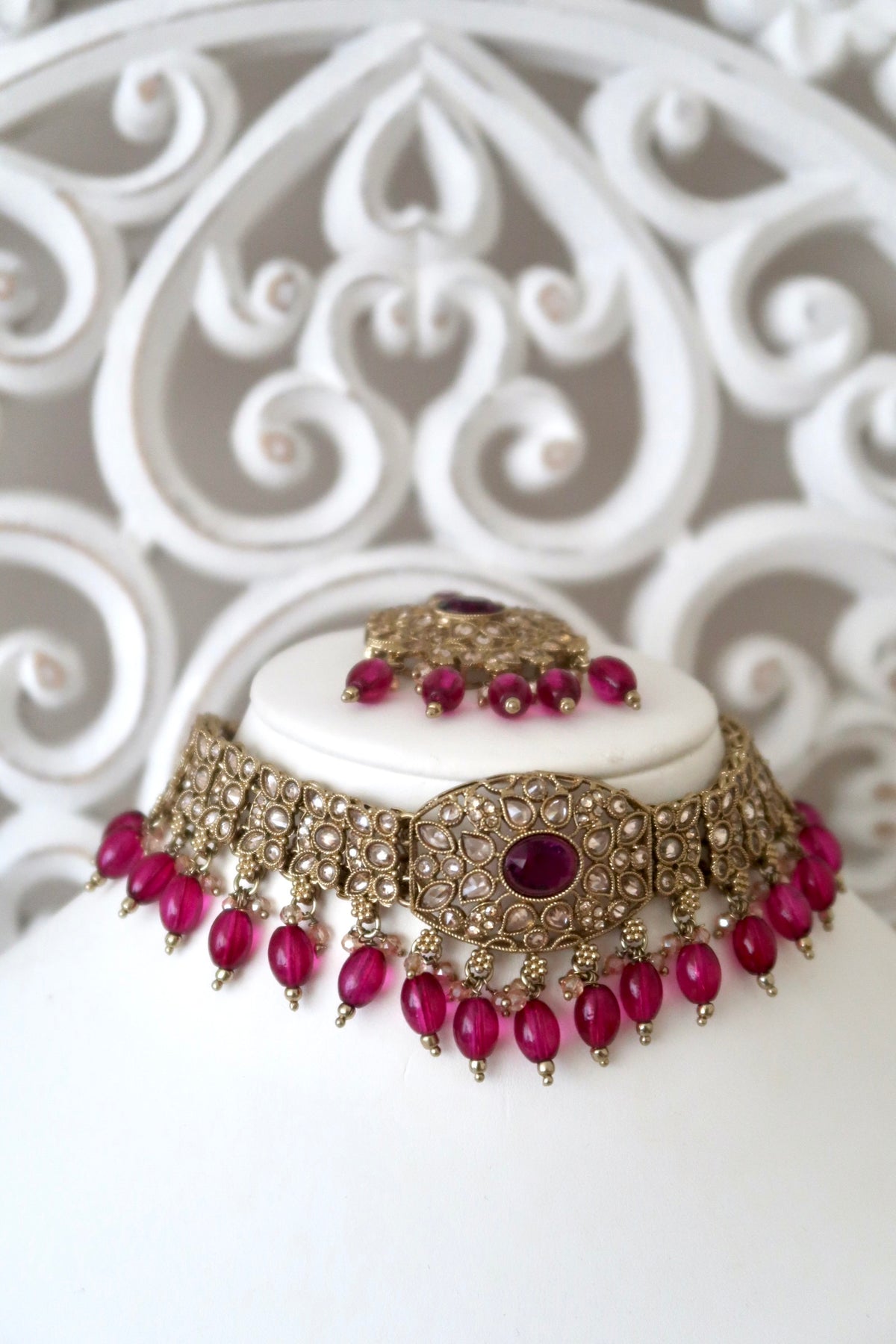 Anchal Choker Set (Magenta)